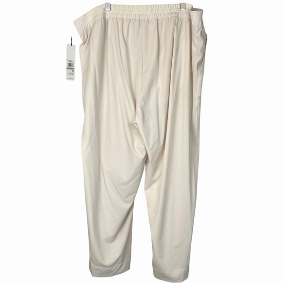 Calvin Klein Womens 1X Cream Color Elastic Waist Pants Lined MSRP $89.50 NWT - Picture 3 of 16